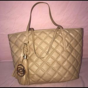 large tan bebe purse